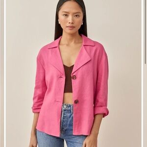 Reformation Pink Linen Blazer for Women
